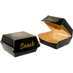 LEBHAR Boîte burger Snack kraft noir et or 7 x 15 x 14.5 cm x 50