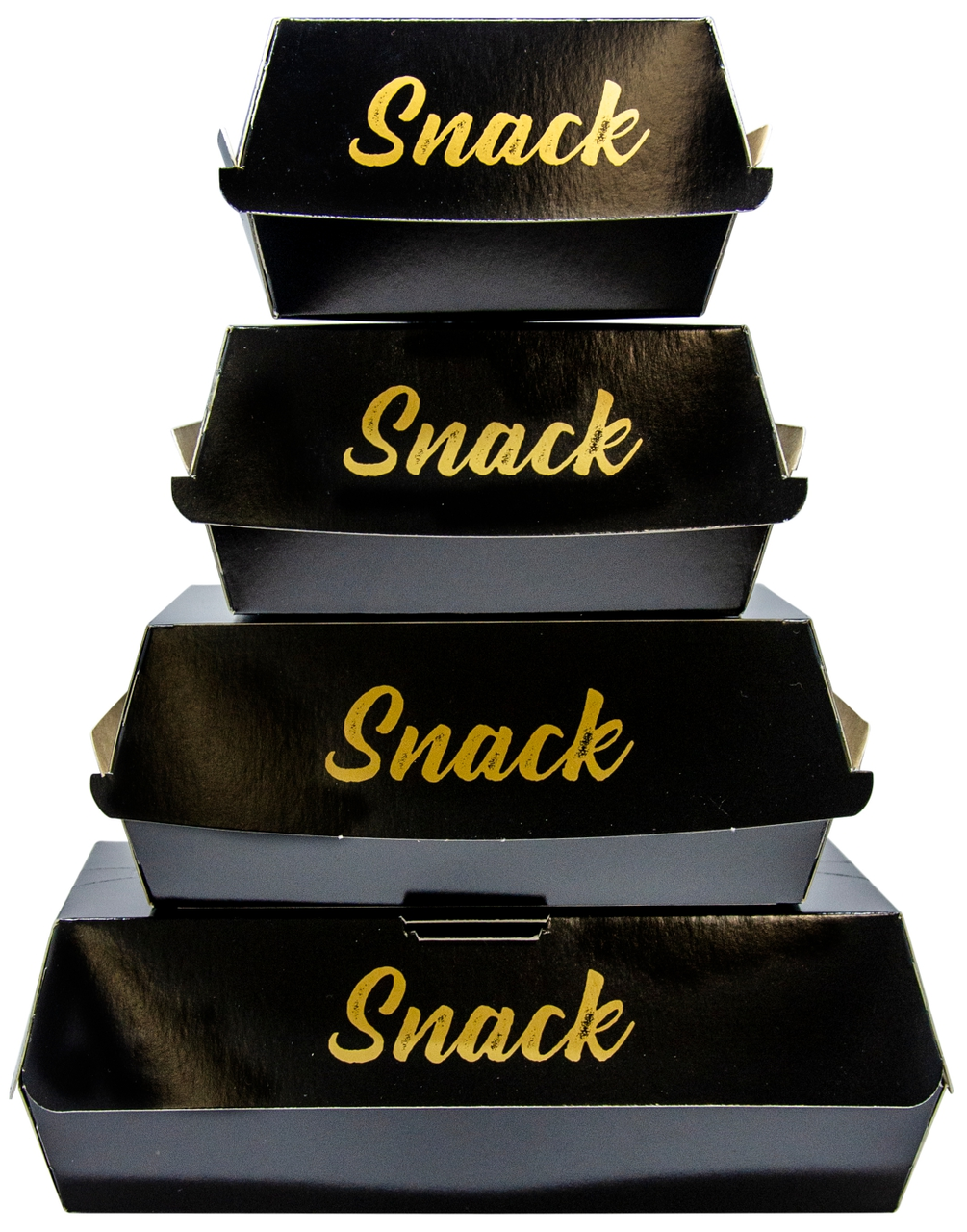 LEBHAR Boîte burger Snack kraft noir et or 7 x 24 x 14 cm x 50