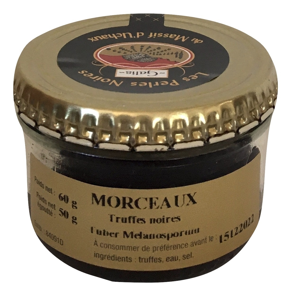 Morceaux de truffes noires tuber melanosporum lavées brossées 50 g