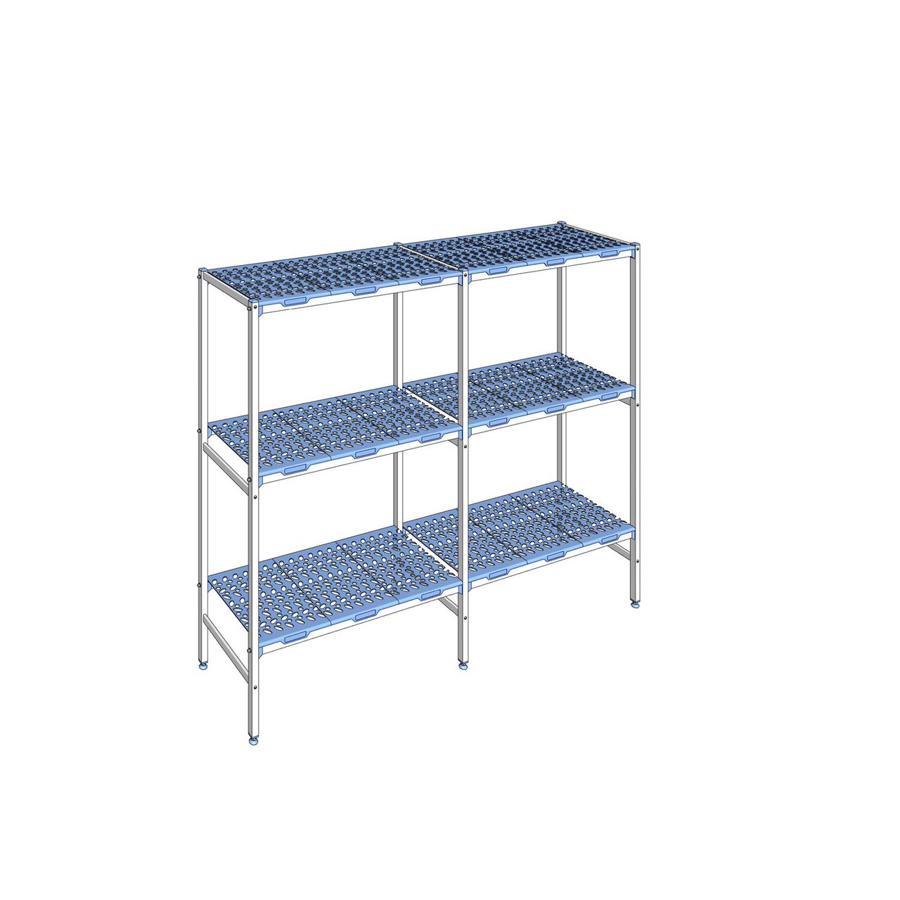 Rayonnage à clayettes amovible 3 niveaux aluminium 175 x 213.2 x 50 cm Tournus - PLD2132