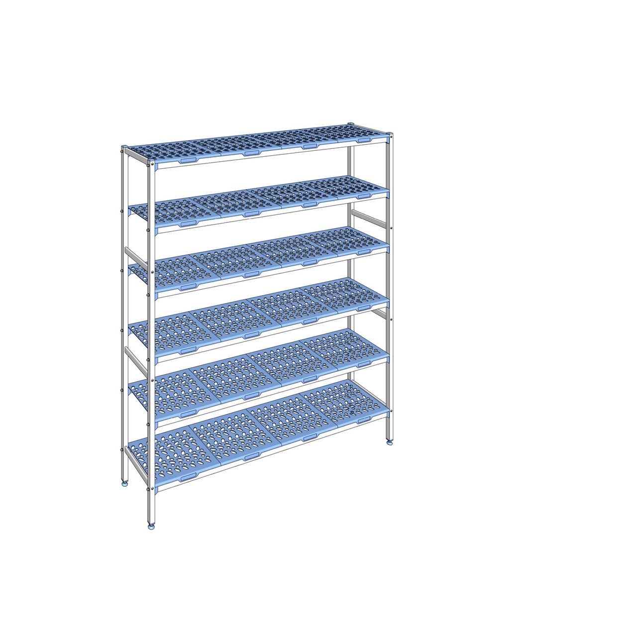 Rayonnage à clayettes amovible 6 niveaux aluminium 205 x 179.6 x 40 cm Tournus - PLL1796