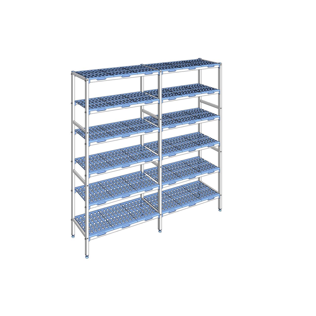 Rayonnage à clayettes amovible 6 niveaux aluminium 205 x 213.2 x 40 cm Tournus - PLL2132