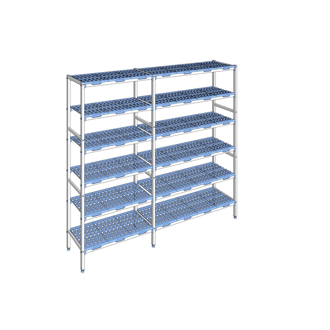 Rayonnage à clayettes amovible 6 niveaux aluminium 205 x 233.4 x 40 cm Tournus - PLL2334