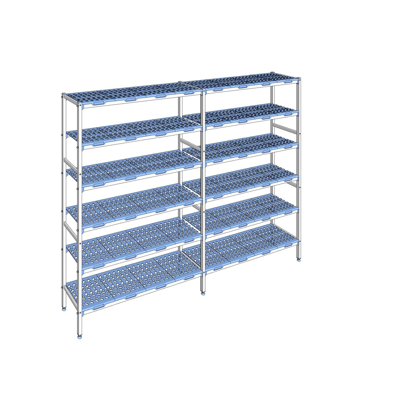 Rayonnage à clayettes amovible 6 niveaux aluminium 205 x 273.6 x 40 cm Tournus - PLL2736