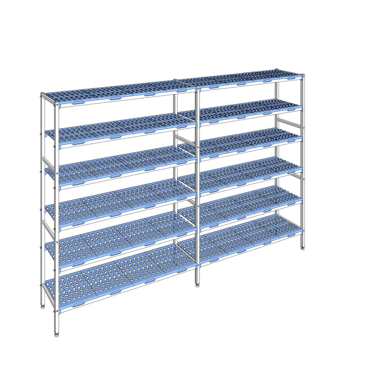 Rayonnage à clayettes amovible 6 niveaux aluminium 205 x 313.6 x 40 cm Tournus - PLL3136