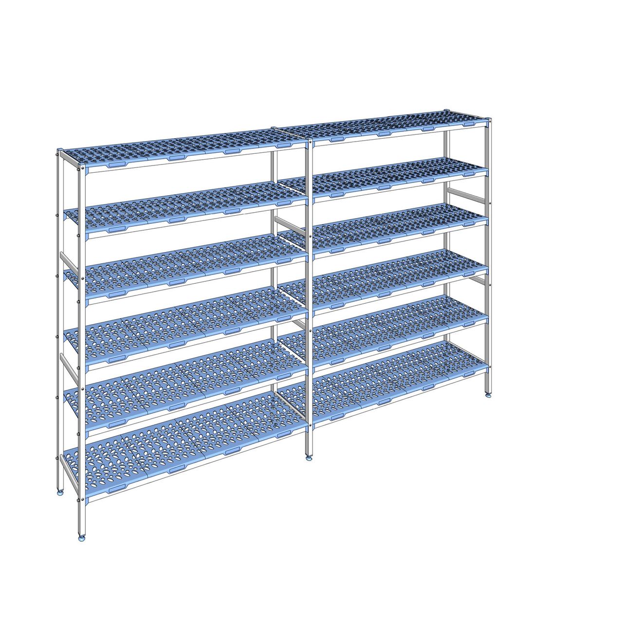 Rayonnage à clayettes amovible 6 niveaux aluminium 205 x 323.6 x 40 cm Tournus - PLL3236