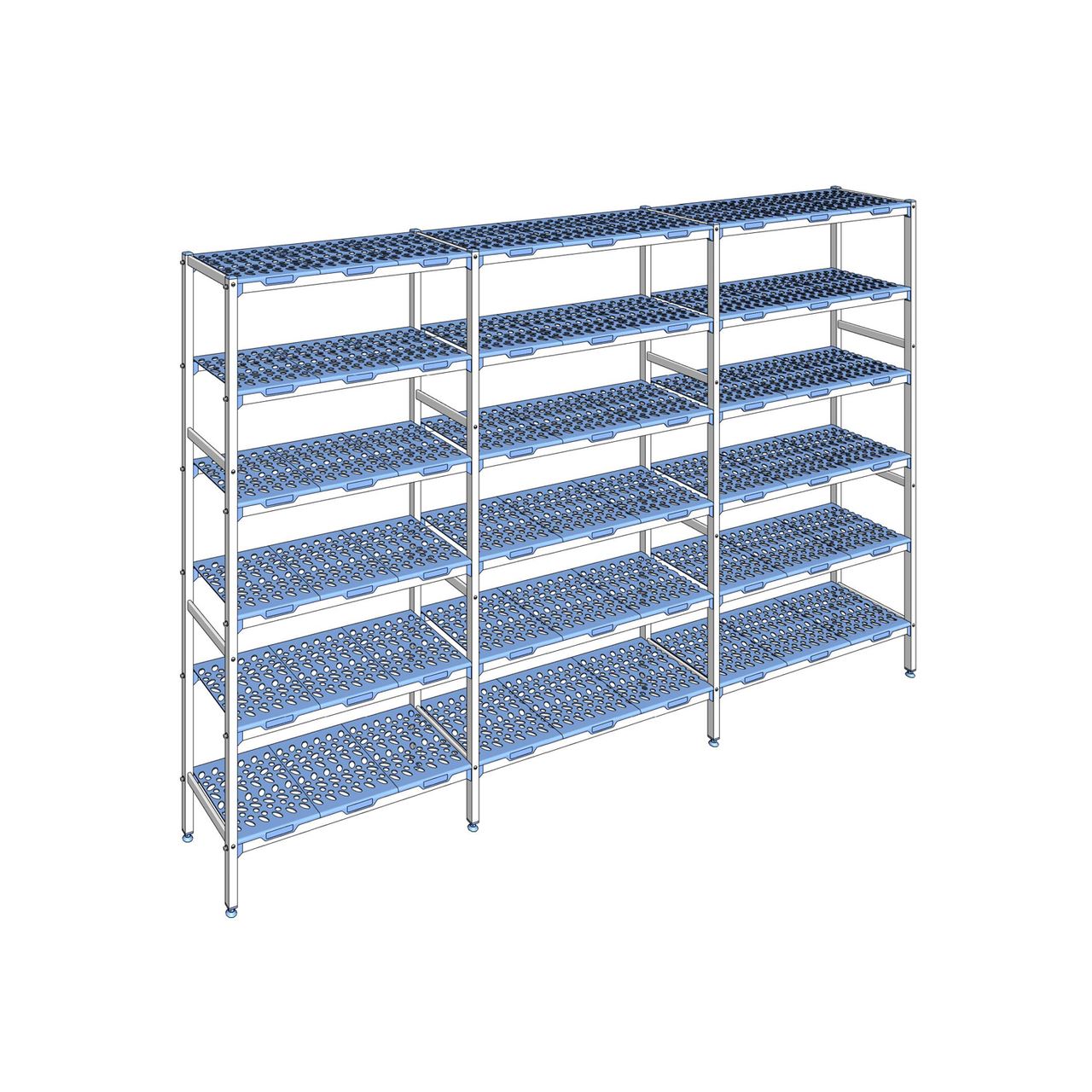 Rayonnage à clayettes amovible 6 niveaux aluminium 205 x 327.2 x 40 cm Tournus - PLL3272