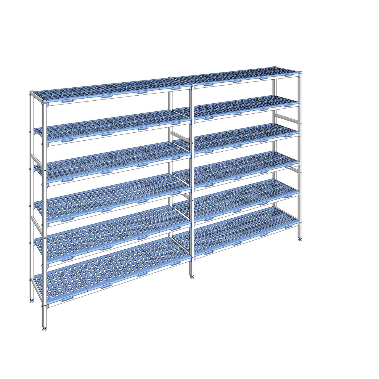 Rayonnage à clayettes amovible 6 niveaux aluminium 205 x 333.6 x 40 cm Tournus - PLL3336