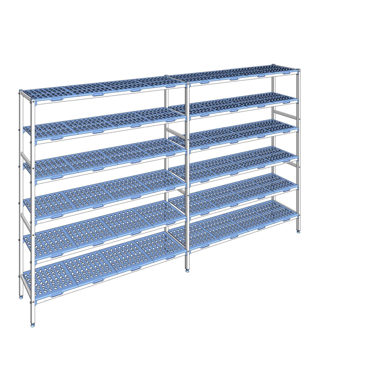 Rayonnage à clayettes amovible 6 niveaux aluminium 205 x 354 x 40 cm Tournus - PLL3540