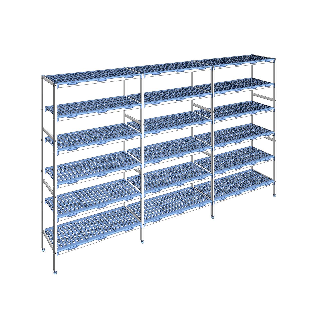 Rayonnage à clayettes amovible 6 niveaux aluminium 205 x 357.2 x 40 cm Tournus - PLL3572