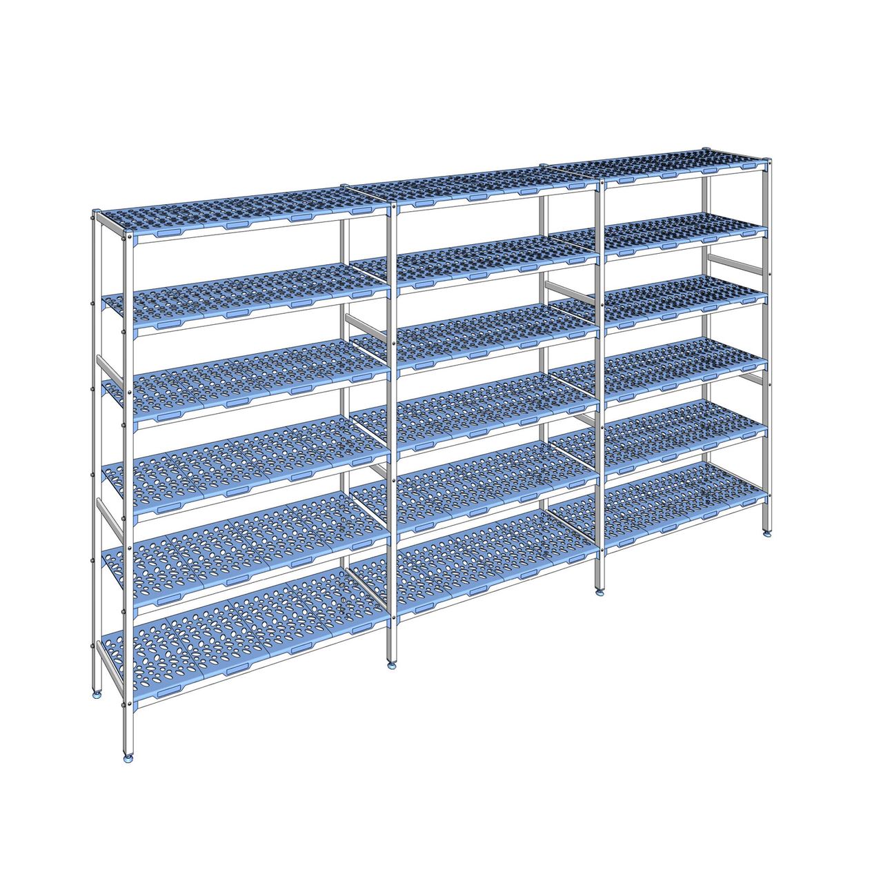 Rayonnage à clayettes amovible 6 niveaux aluminium 205 x 377.2 x 40 cm Tournus - PLL3772