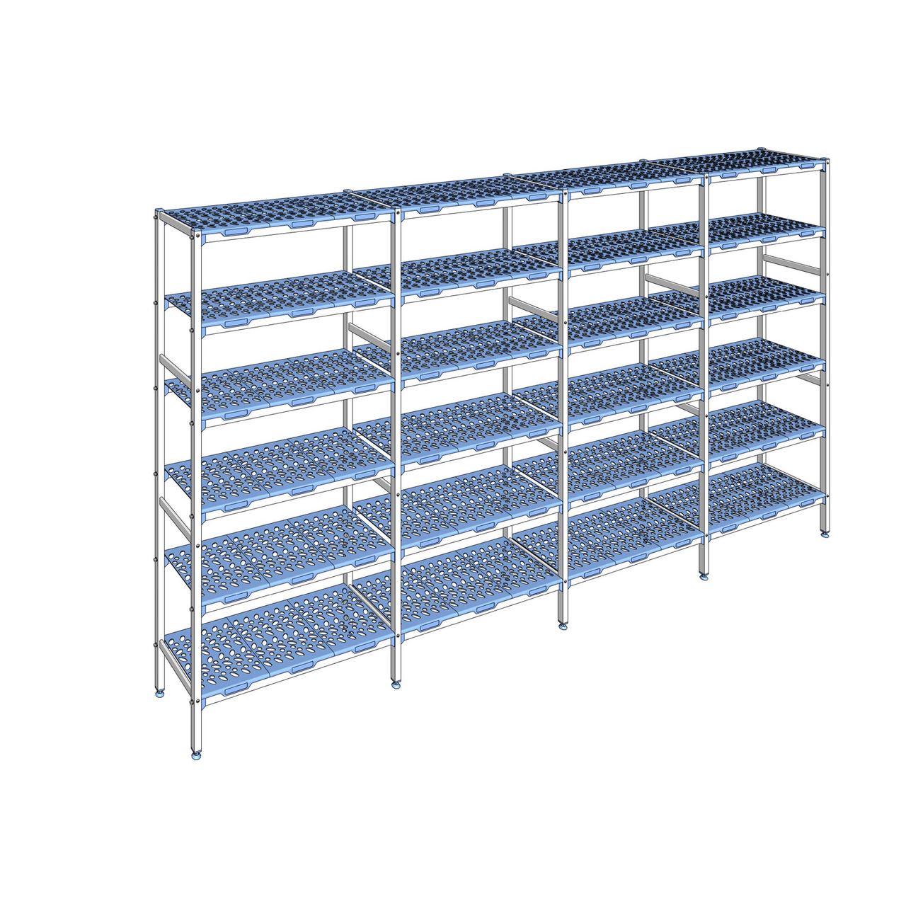 Rayonnage à clayettes amovible 6 niveaux aluminium 205 x 381.2 x 40 cm Tournus - PLL3812