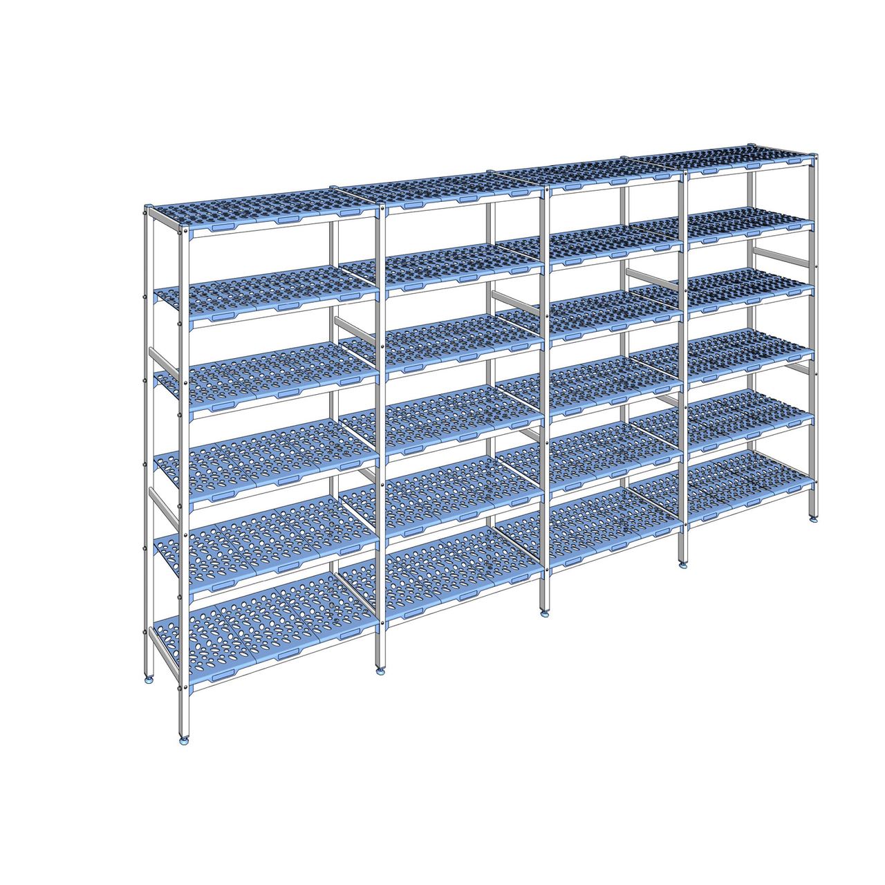 Rayonnage à clayettes amovible 6 niveaux aluminium 205 x 391.2 x 40 cm Tournus - PLL3912