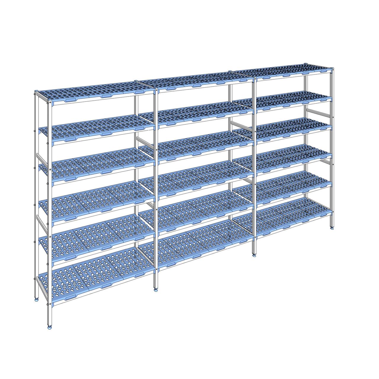 Rayonnage à clayettes amovible 6 niveaux aluminium 205 x 387.6 x 40 cm Tournus - PLL3876