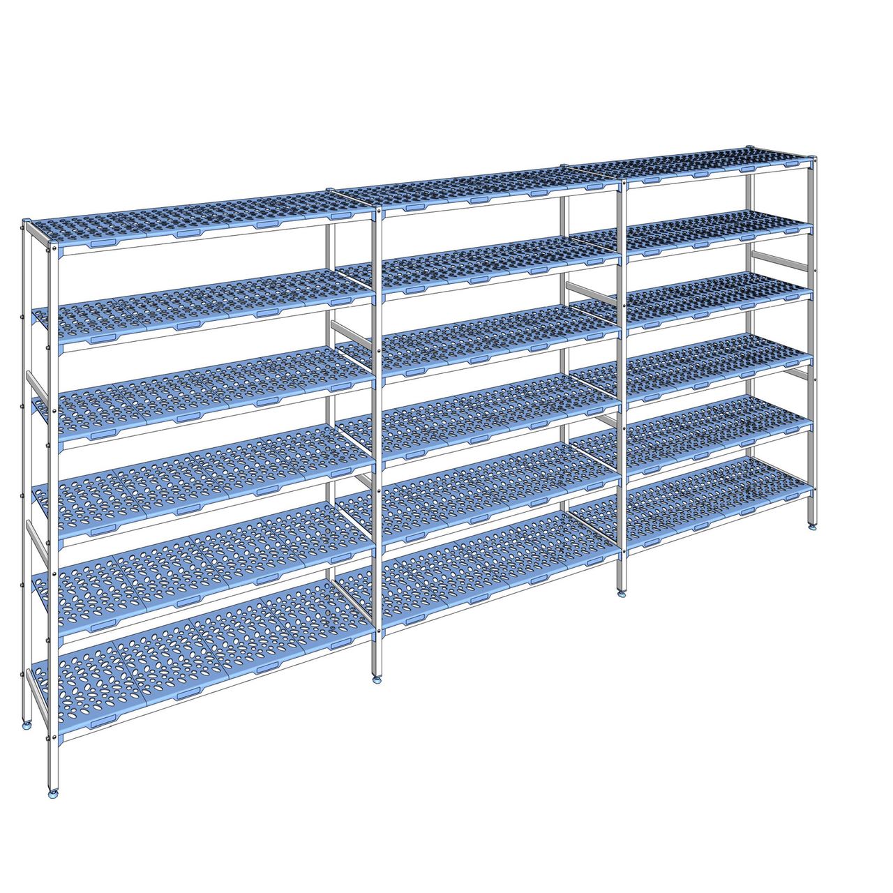 Rayonnage à clayettes amovible 6 niveaux aluminium 205 x 437.8 x 40 cm Tournus - PLL4378