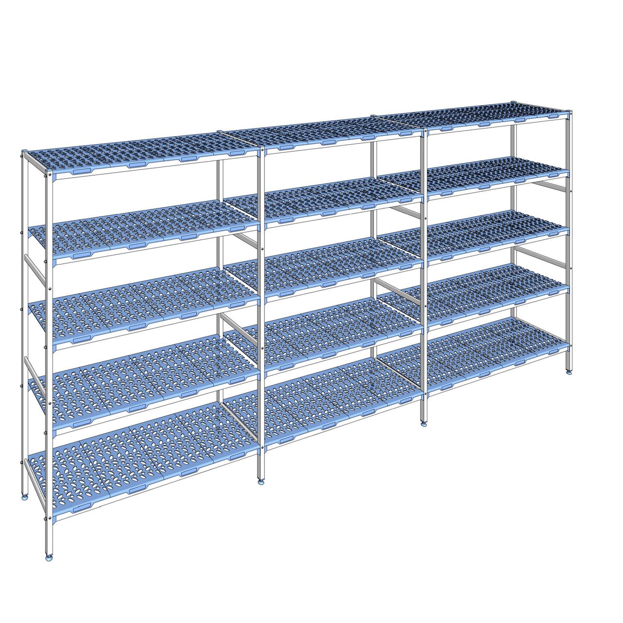Rayonnage à clayettes amovible 5 niveaux aluminium 205 x 427.8 x 50 cm Tournus - PLN4278