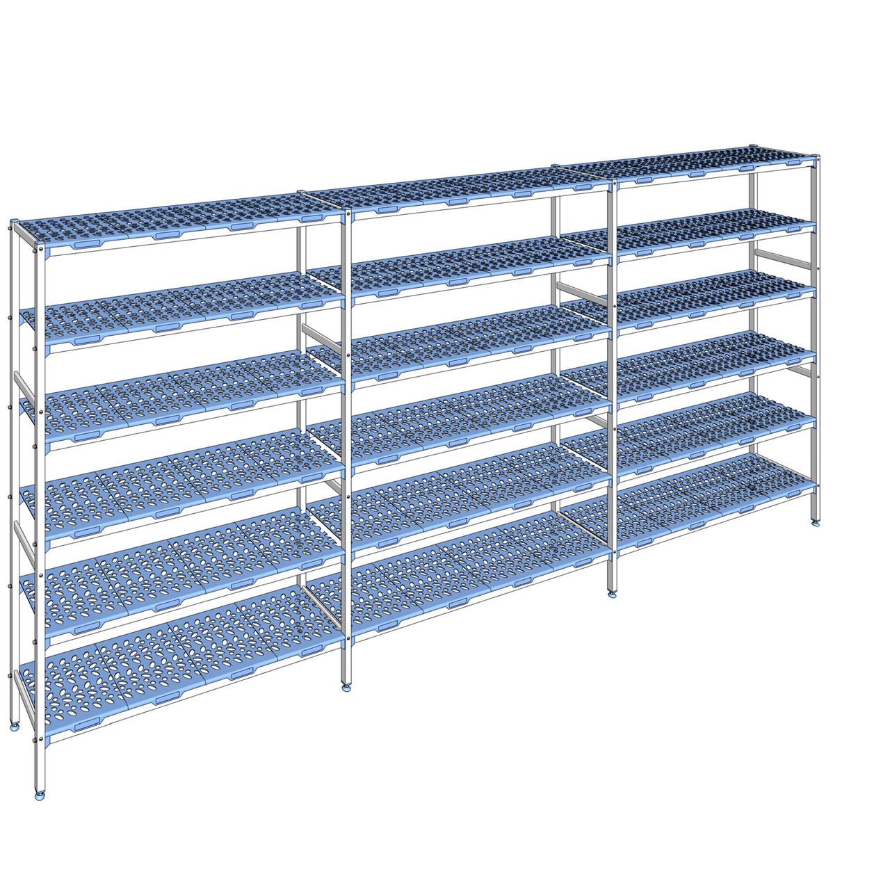 Rayonnage à clayettes amovible 6 niveaux aluminium 205 x 447.8 x 40 cm Tournus - PLL4478