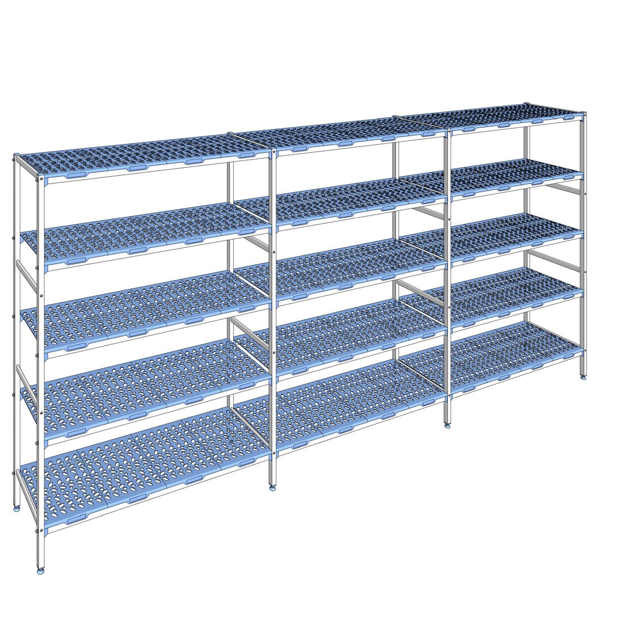 Rayonnage à clayettes amovible 5 niveaux aluminium 205 x 437.8 x 50 cm Tournus - PLN4378
