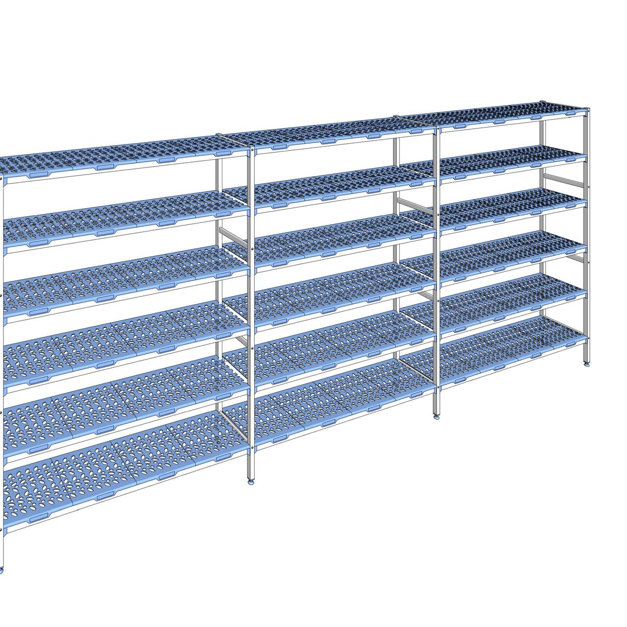 Rayonnage à clayettes amovible 6 niveaux aluminium 205 x 477.8 x 40 cm Tournus - PLL4778