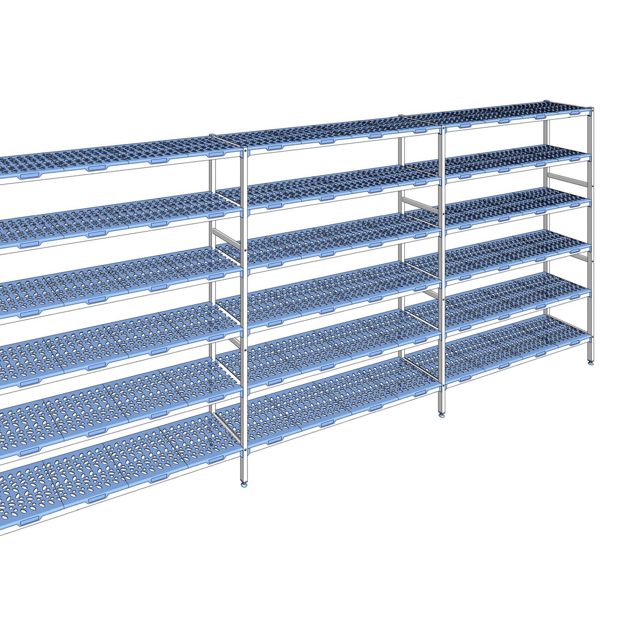 Rayonnage à clayettes amovible 6 niveaux aluminium 205 x 487.8 x 40 cm Tournus - PLL4878