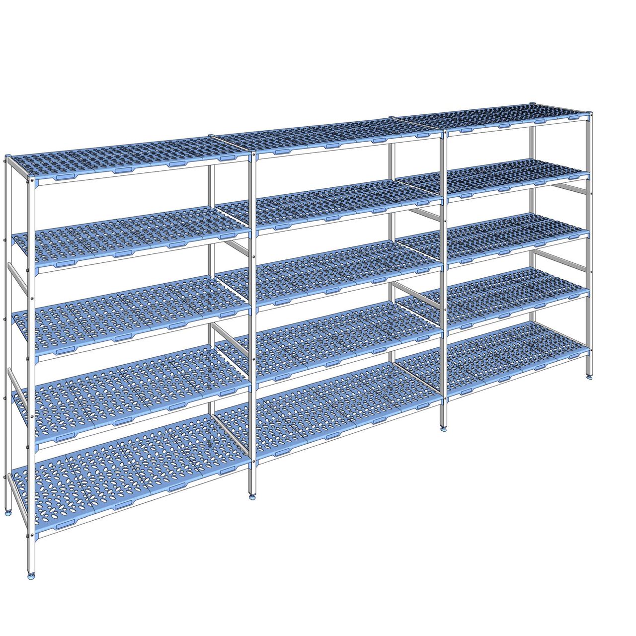 Rayonnage à clayettes amovible 5 niveaux aluminium 205 x 447.8 x 50 cm Tournus - PLN4478