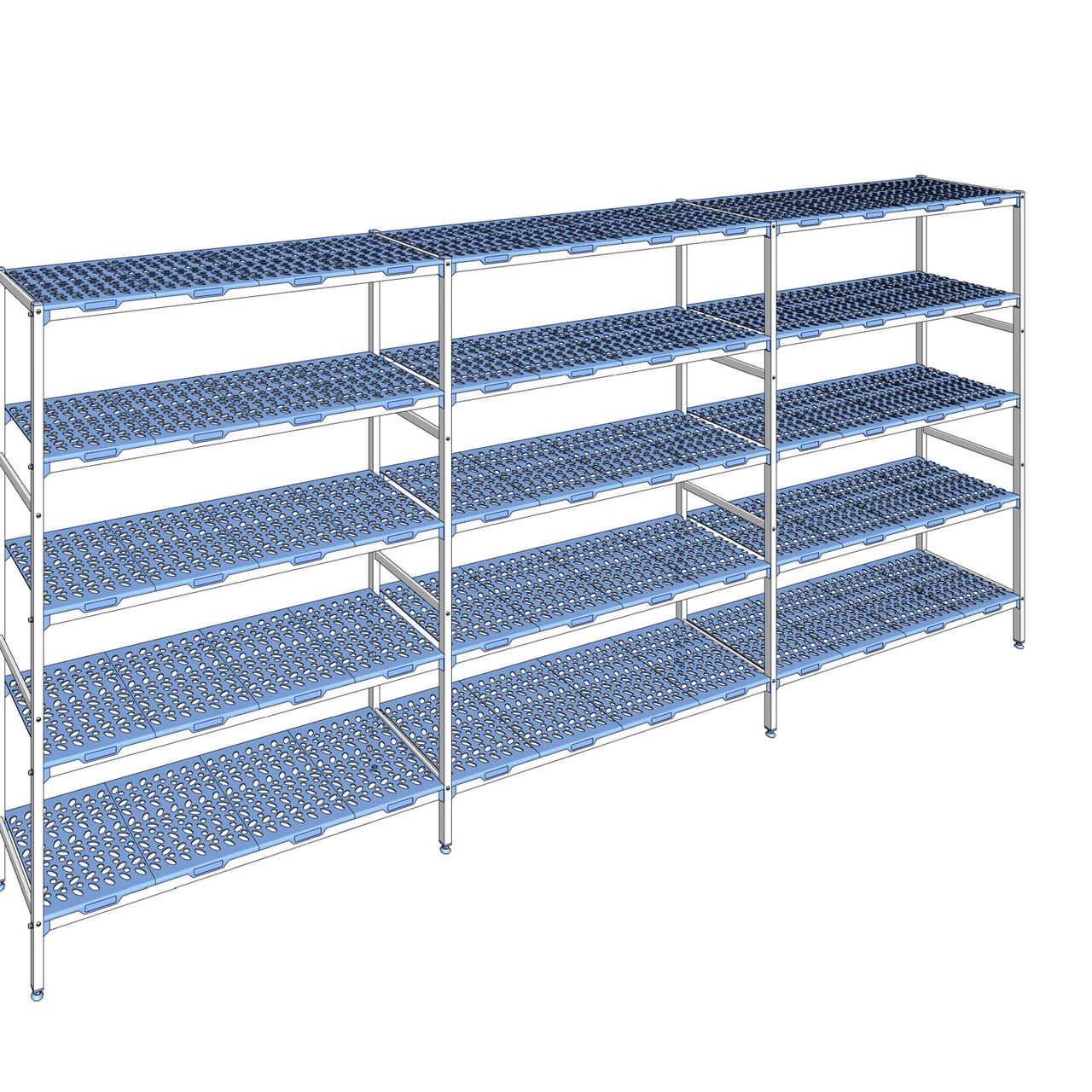 Rayonnage à clayettes amovible 5 niveaux aluminium 205 x 457.8 x 50 cm Tournus - PLN4578