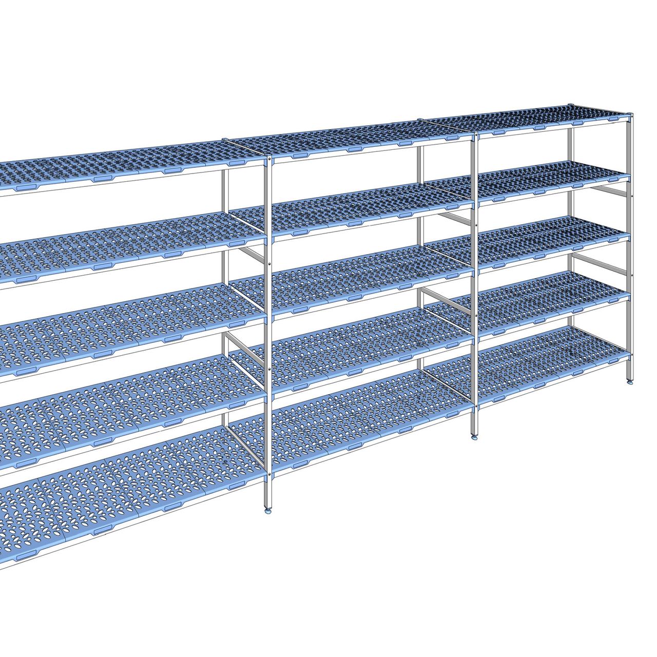 Rayonnage à clayettes amovible 5 niveaux aluminium 205 x 497.8 x 50 cm Tournus - PLN4978