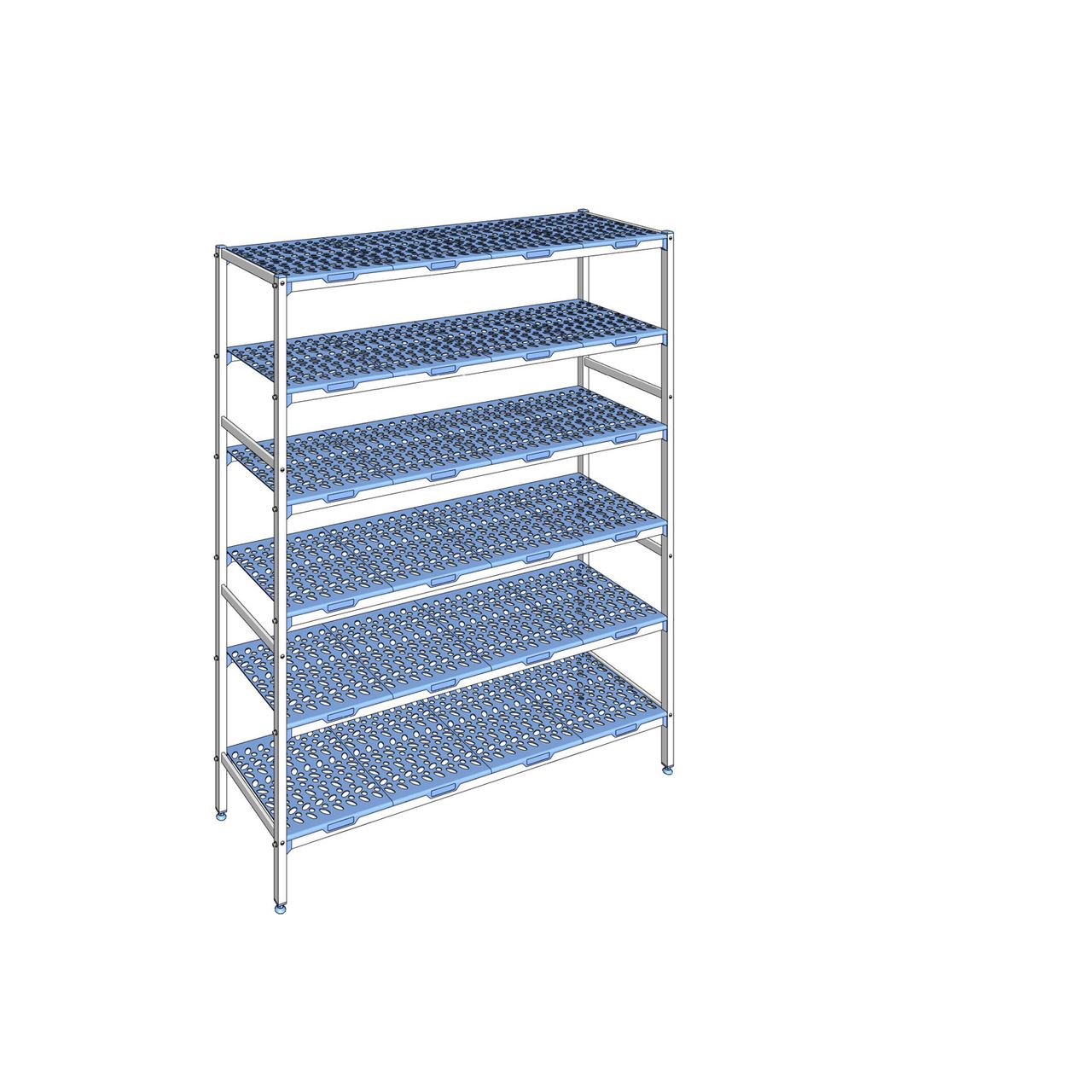 Rayonnage à clayettes amovible 6 niveaux aluminium 205 x 169.4 x 50 cm Tournus - PLO1694