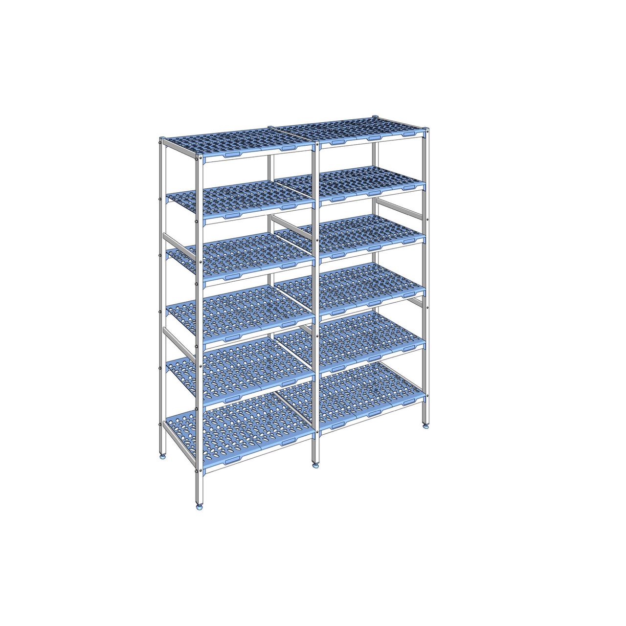 Rayonnage à clayettes amovible 6 niveaux aluminium 205 x 183 x 50 cm Tournus - PLO1830