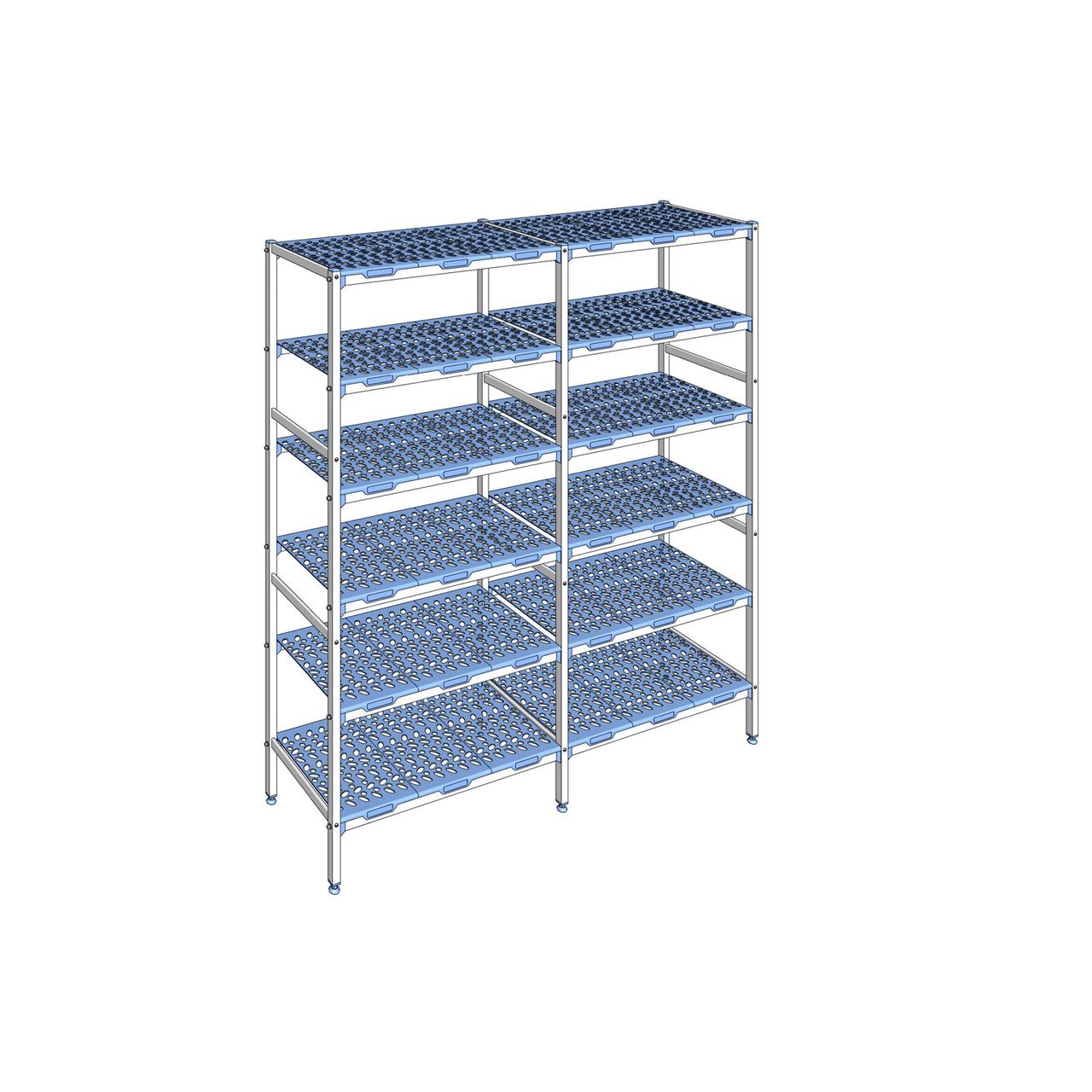 Rayonnage à clayettes amovible 6 niveaux aluminium 205 x 193.2 x 50 cm Tournus - PLO1932