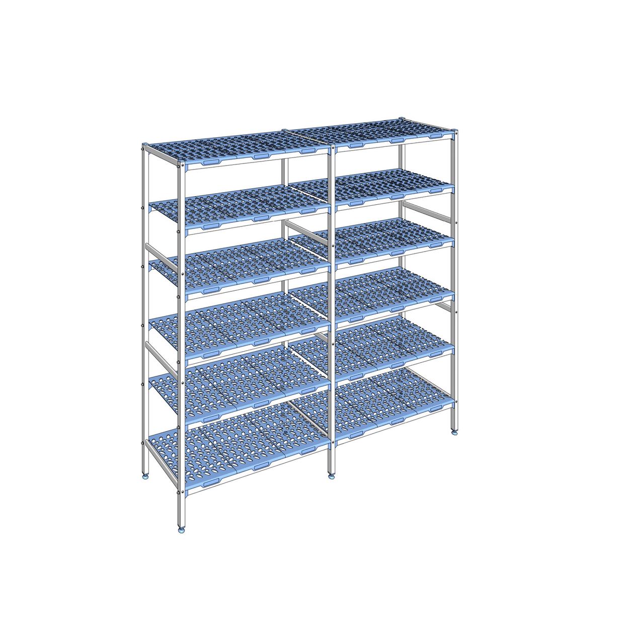 Rayonnage à clayettes amovible 6 niveaux aluminium 205 x 213.2 x 50 cm Tournus - PLO2132