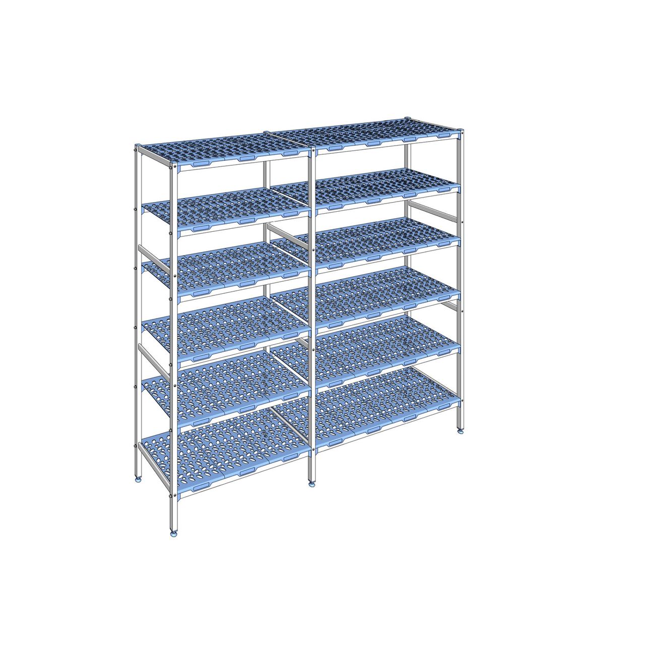 Rayonnage à clayettes amovible 6 niveaux aluminium 205 x 223.2 x 50 cm Tournus - PLO2232