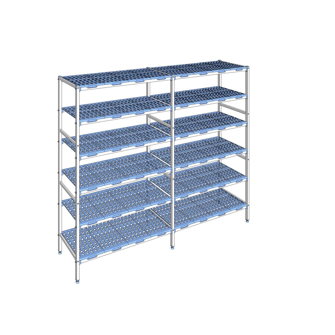 Rayonnage à clayettes amovible 6 niveaux aluminium 205 x 253.2 x 50 cm Tournus - PLO2532