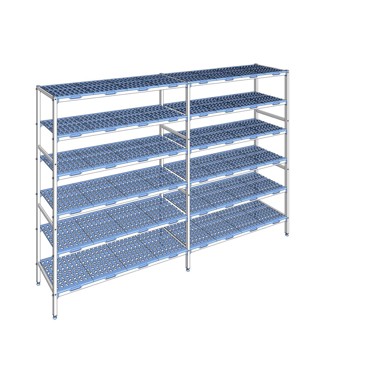 Rayonnage à clayettes amovible 6 niveaux aluminium 205 x 313.6 x 50 cm Tournus - PLO3136