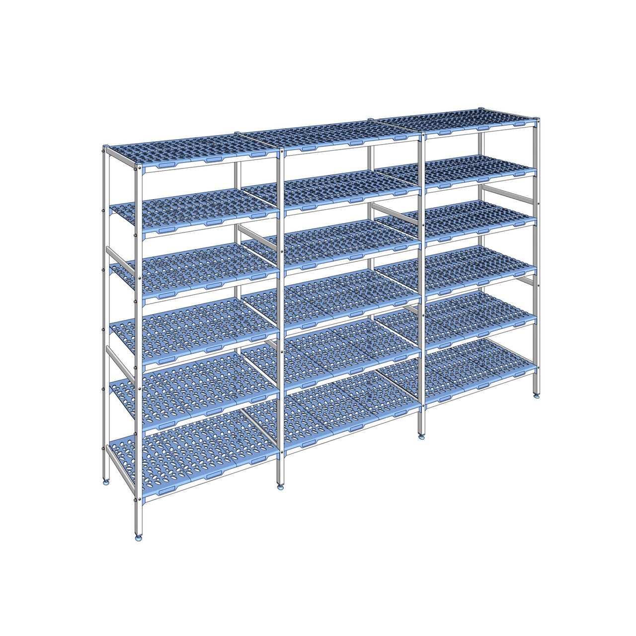 Rayonnage à clayettes amovible 6 niveaux aluminium 205 x 327.2 x 50 cm Tournus - PLO3272