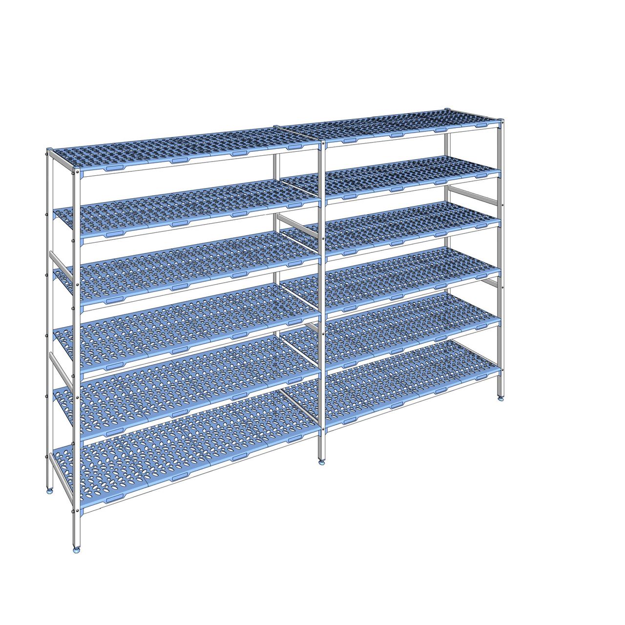 Rayonnage à clayettes amovible 6 niveaux aluminium 205 x 333.6 x 50 cm Tournus - PLO3336