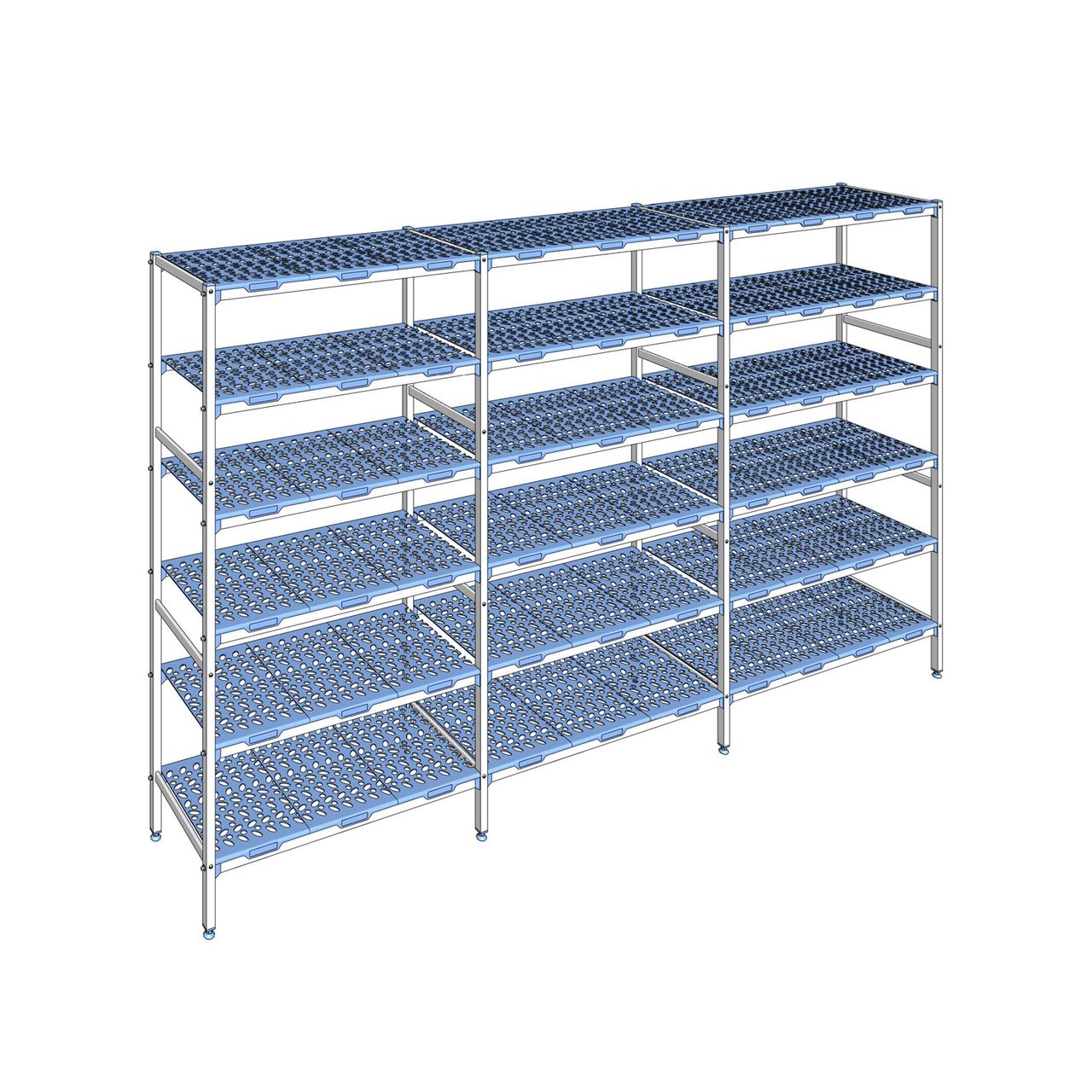 Rayonnage à clayettes amovible 6 niveaux aluminium 205 x 347.2 x 50 cm Tournus - PLO3472