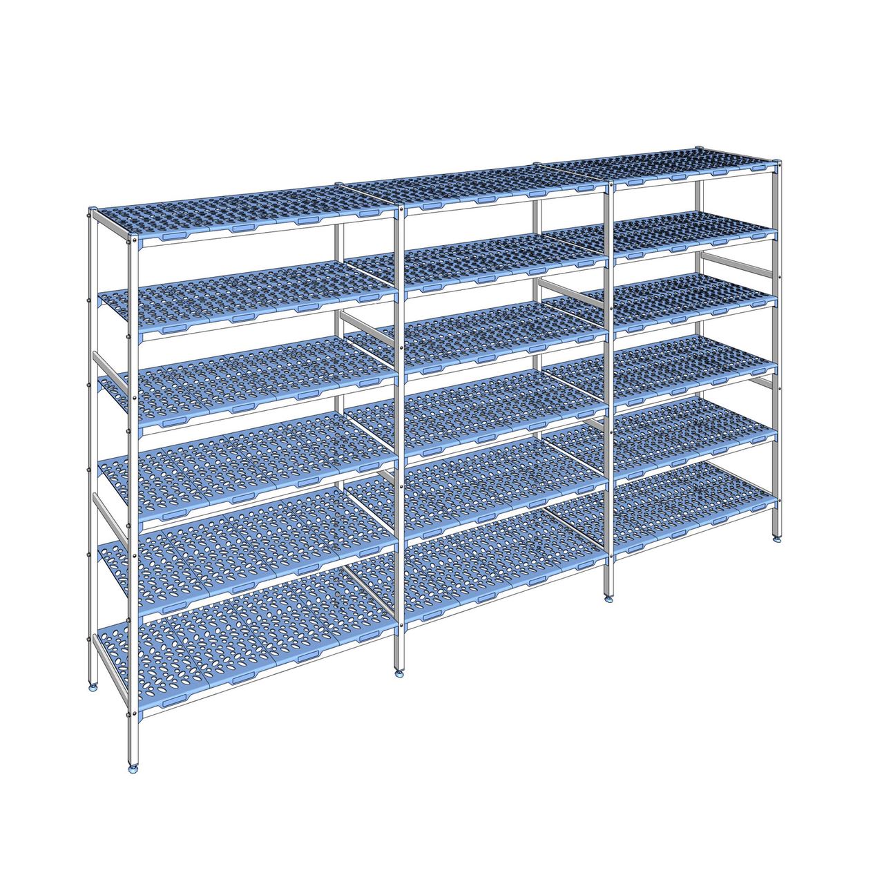 Rayonnage à clayettes amovible 6 niveaux aluminium 205 x 377.2 x 50 cm Tournus - PLO3772