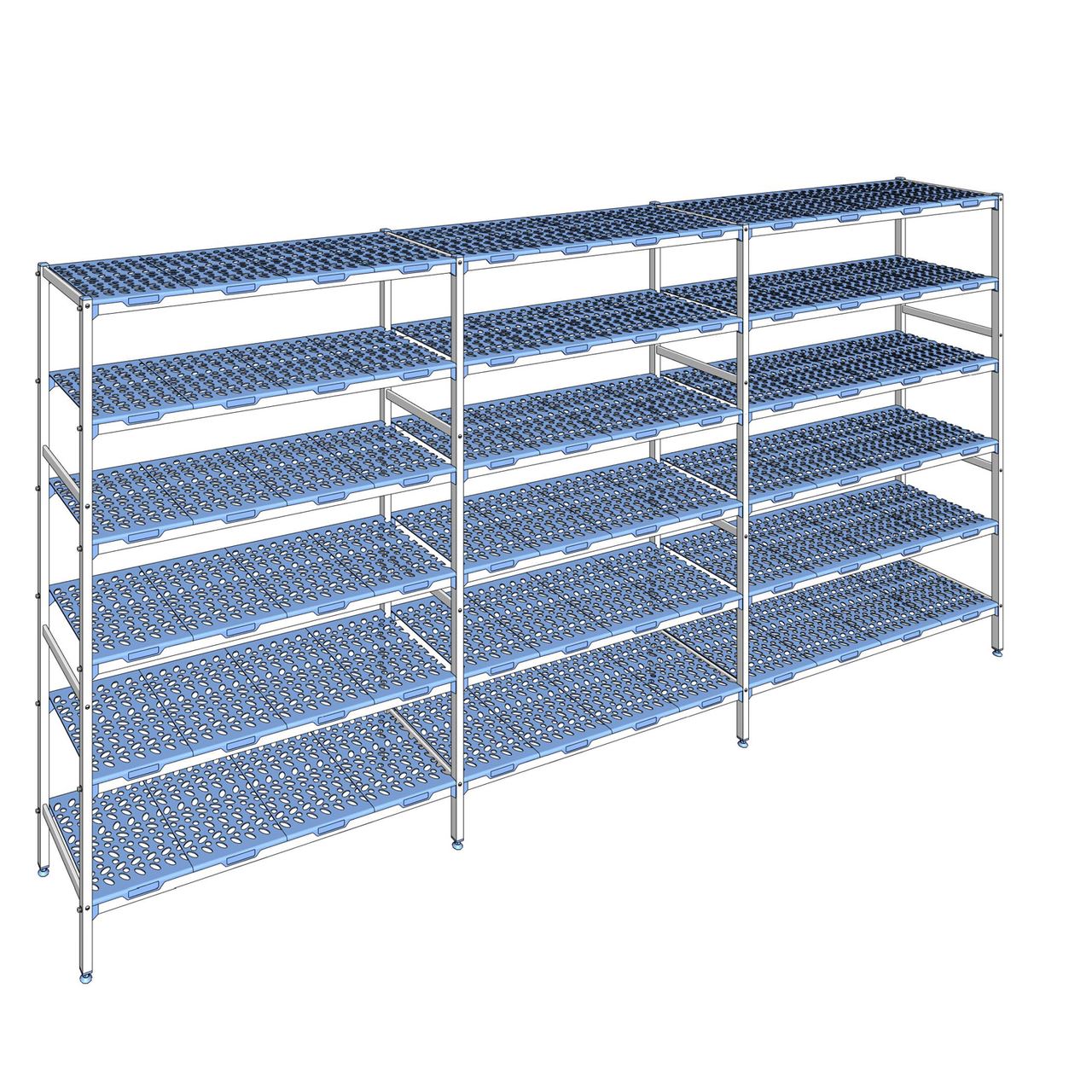 Rayonnage à clayettes amovible 6 niveaux aluminium 205 x 427.8 x 50 cm Tournus - PLO4278