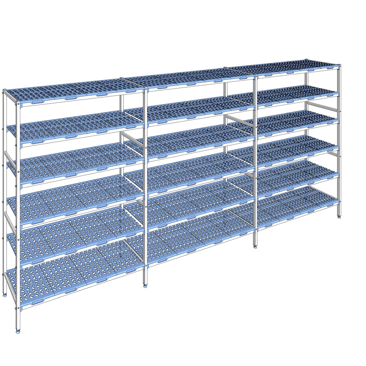 Rayonnage à clayettes amovible 6 niveaux aluminium 205 x 447.8 x 50 cm Tournus - PLO4478