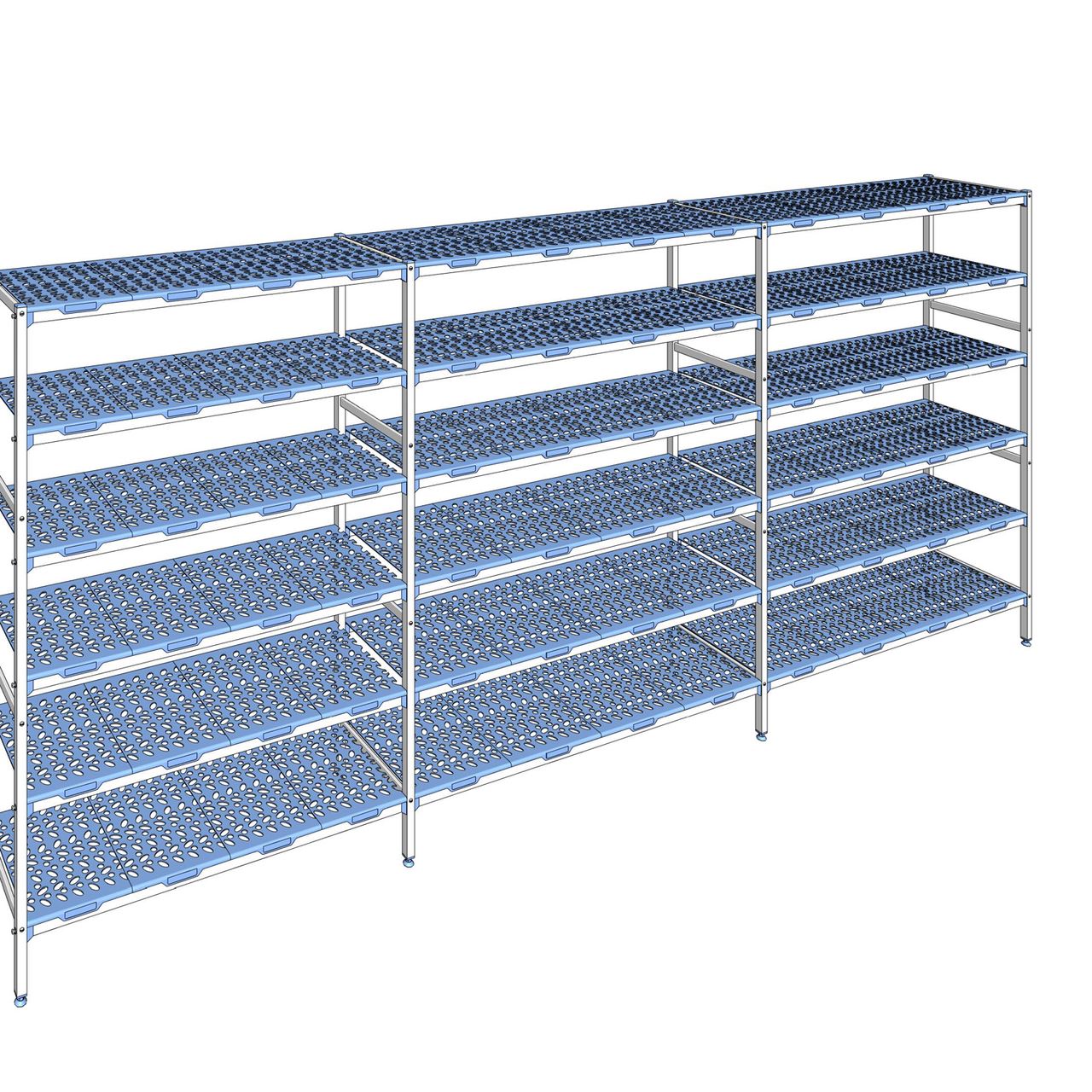 Rayonnage à clayettes amovible 6 niveaux aluminium 205 x 467.8 x 50 cm Tournus - PLO4678