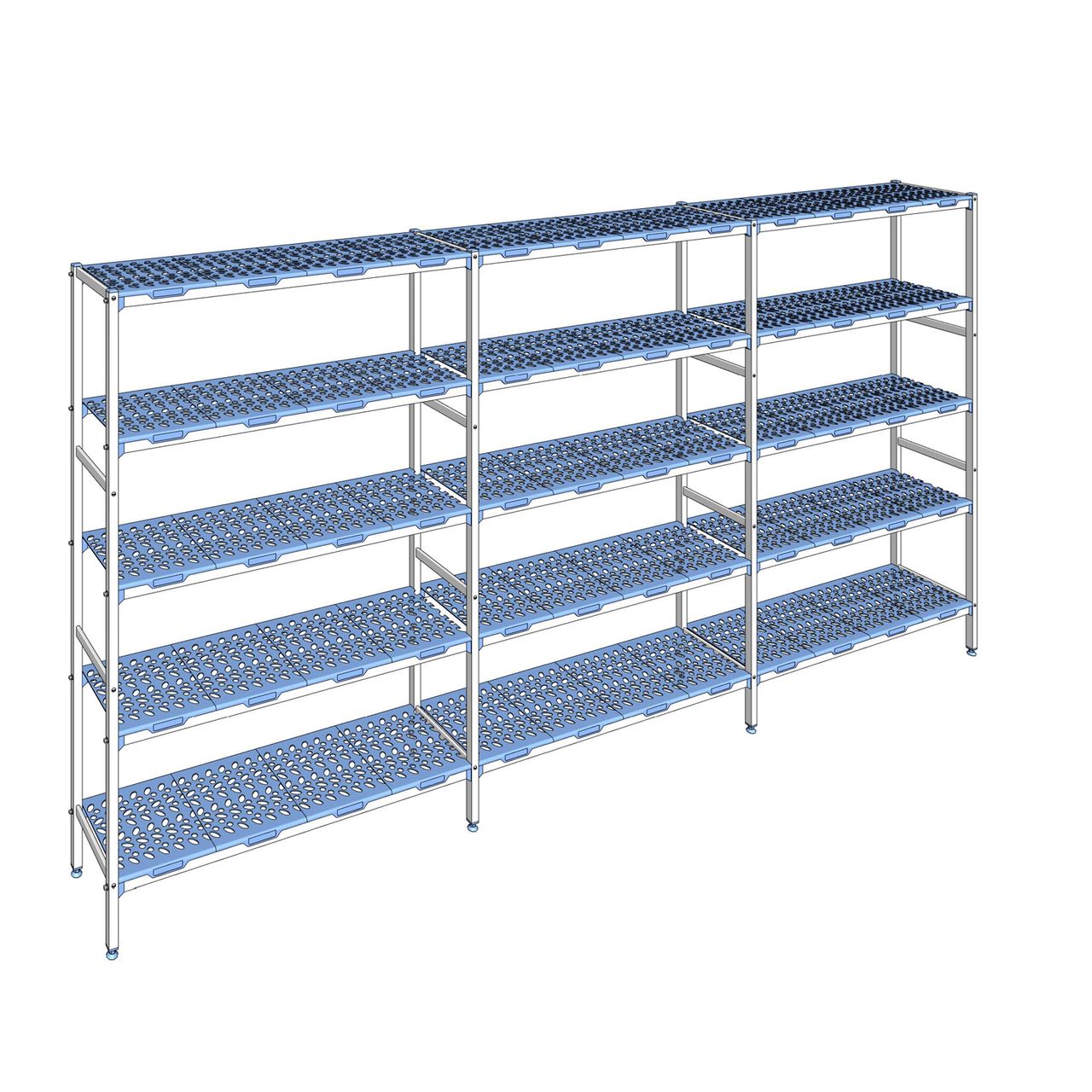 Rayonnage à clayettes amovible 5 niveaux aluminium 205 x 407.8 x 40 cm Tournus - PLK4078