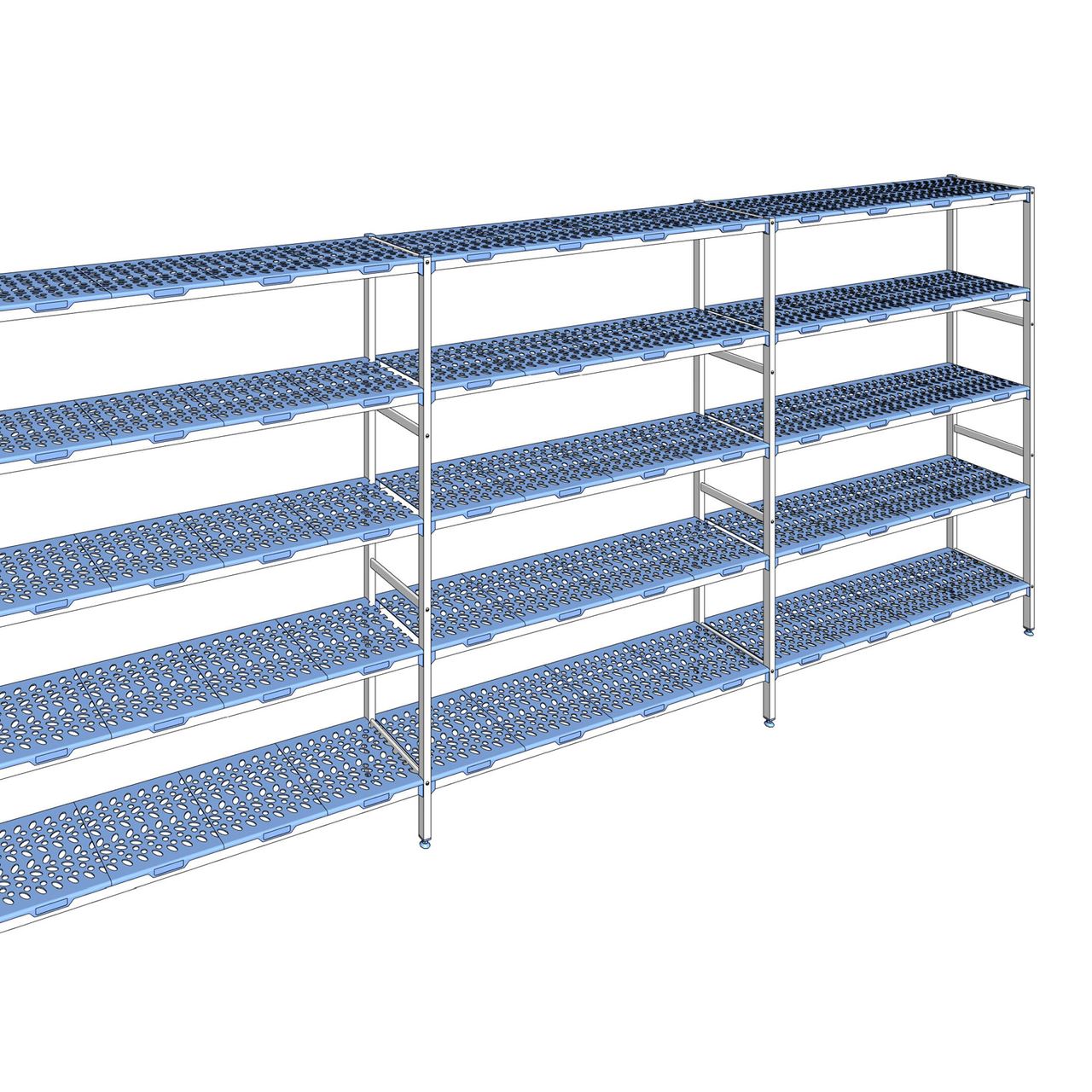 Rayonnage à clayettes amovible 5 niveaux aluminium 205 x 487.8 x 40 cm Tournus - PLK4878