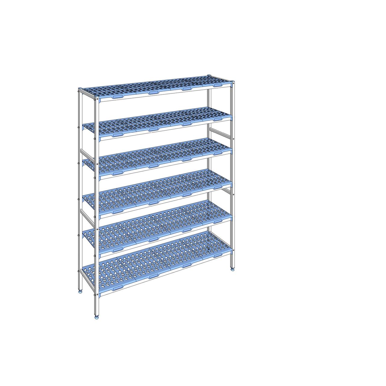 Rayonnage à clayettes amovible 6 niveaux aluminium 205 x 169.4 x 40 cm Tournus - PLL1694