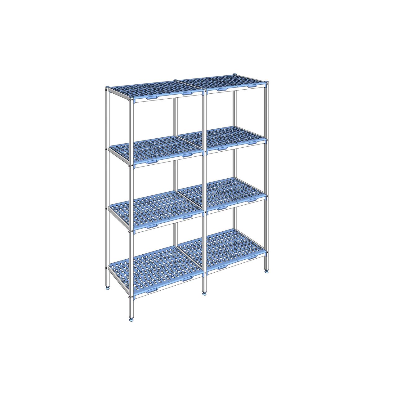 Rayonnage à clayettes amovible 4 niveaux aluminium 205 x 172.8 x 50 cm Tournus - PLM1728