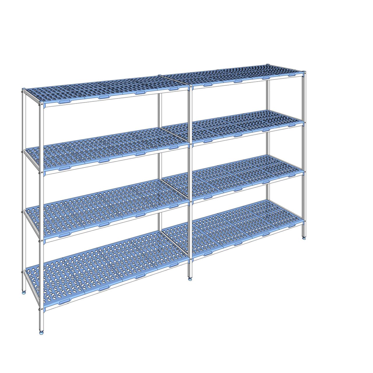 Rayonnage à clayettes amovible 4 niveaux aluminium 205 x 343.8 x 56 cm Tournus - PLP3438