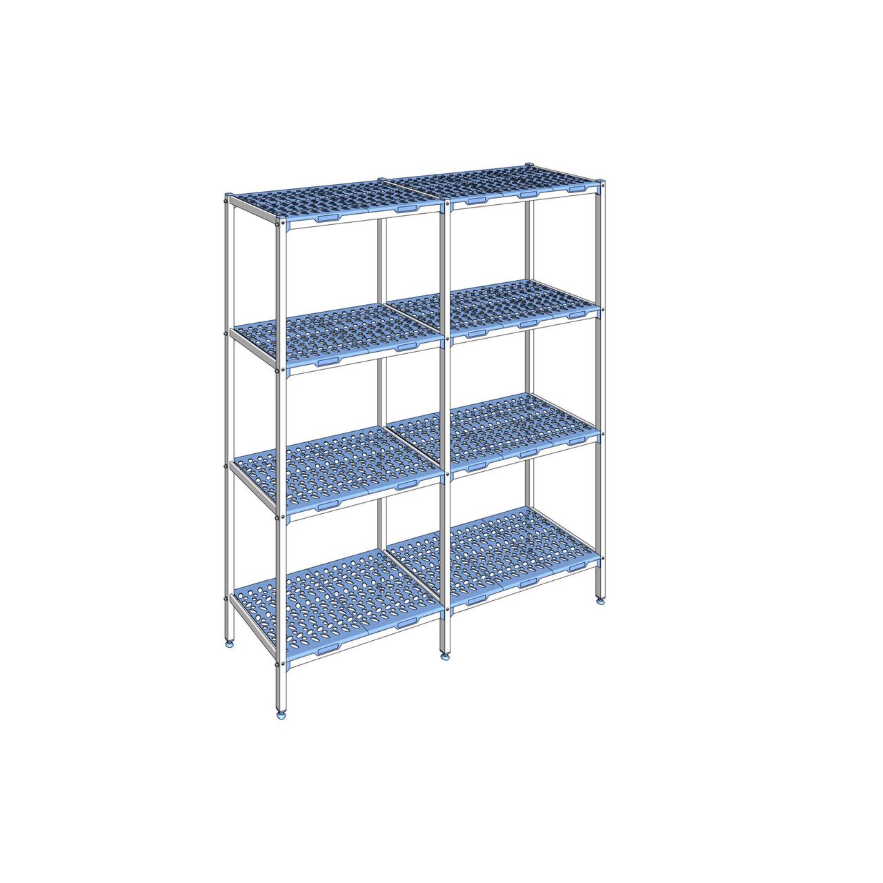 Rayonnage à clayettes amovible 4 niveaux aluminium 205 x 183 x 50 cm Tournus - PLM1830