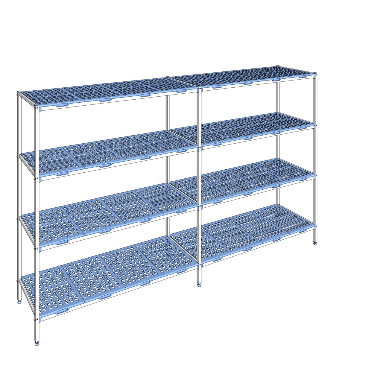 Rayonnage à clayettes amovible 4 niveaux aluminium 205 x 354 x 56 cm Tournus - PLP3540