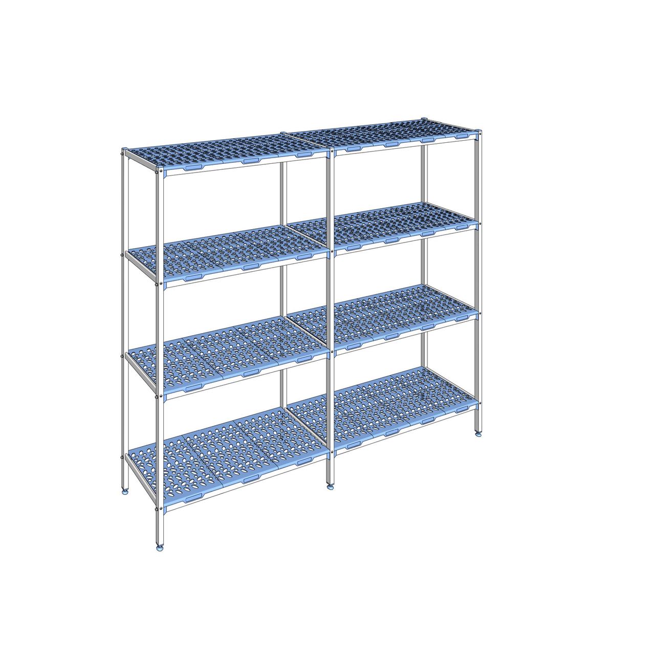 Rayonnage à clayettes amovible 4 niveaux aluminium 205 x 243.2 x 50 cm Tournus - PLM2432