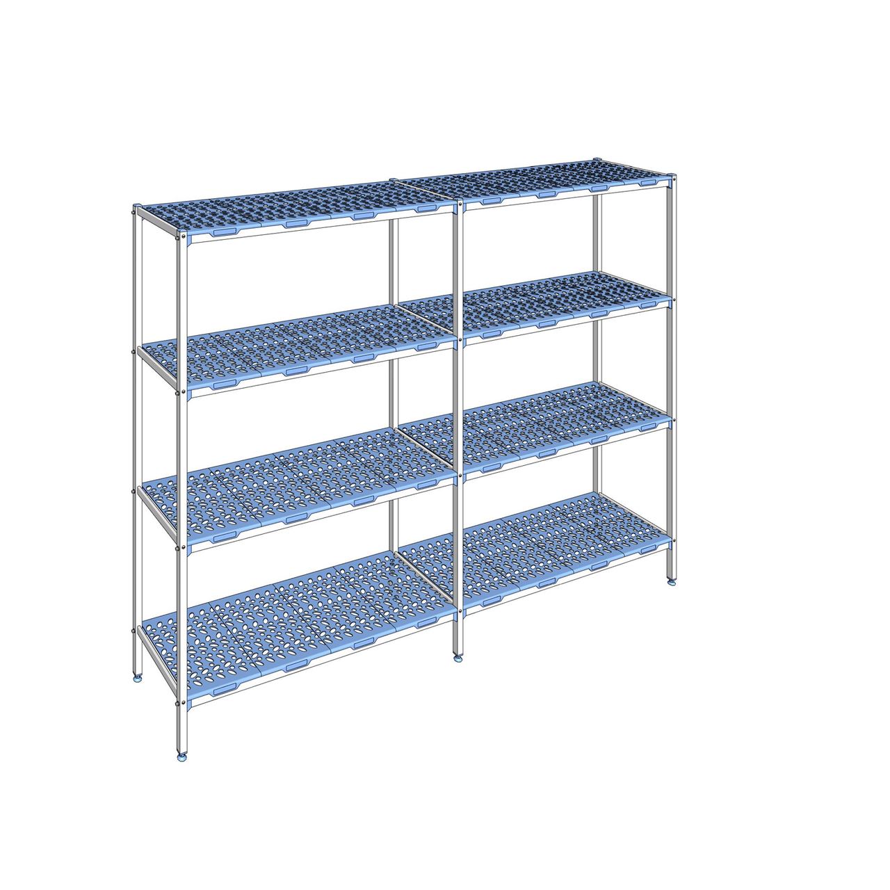 Rayonnage à clayettes amovible 4 niveaux aluminium 205 x 273.6 x 50 cm Tournus - PLM2736